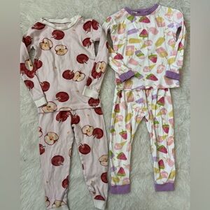 Burt's Bees Set of 2, Two-Piece Toddler Pajama Sets - Fruits & Popsicles